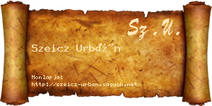 Szeicz Urbán névjegykártya